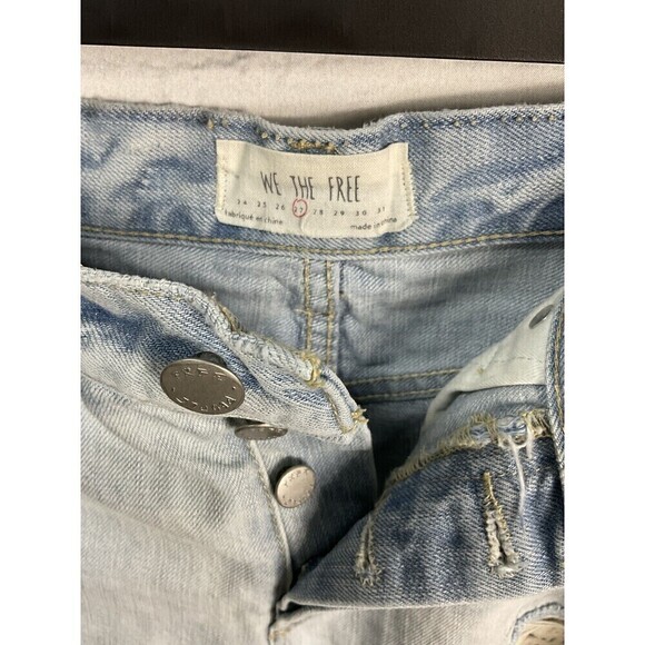 Free People We The Free  Women Distress Cutoff Button Fly Jean Short Sz 27 T2 - Picture 11 of 12